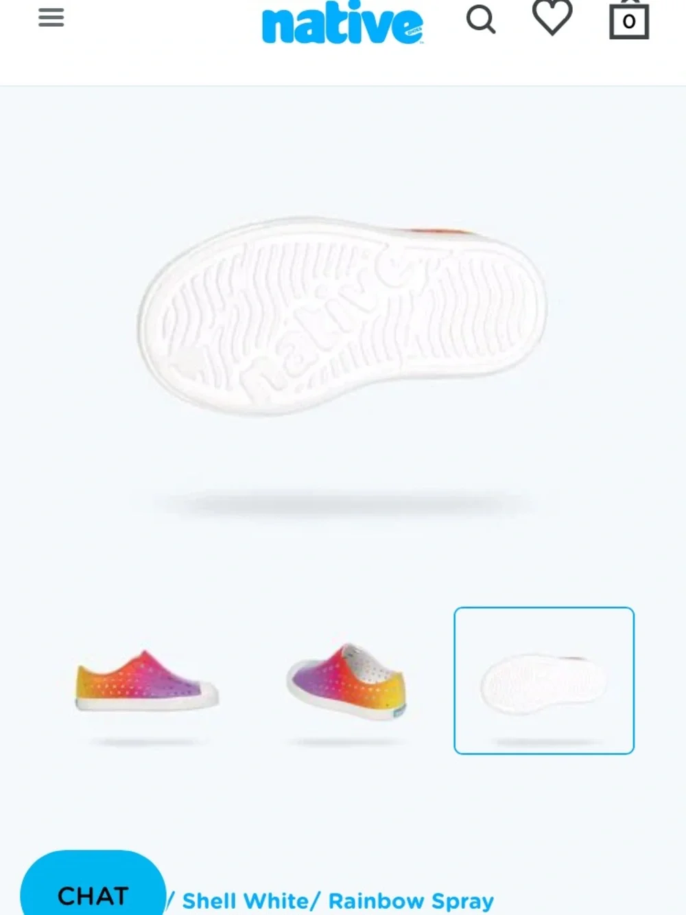 NEW IN BOX NATIVE Kids Rainbow Gradient Slip-On Shoes - Multi SIZE C11